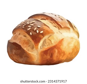 Freshly baked bread, vector icon isolated