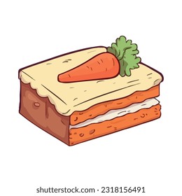 Freshly baked carrot cake, a sweet celebration icon isolated