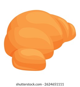 Freshly baked croissant isolated on white background for breakfast menu