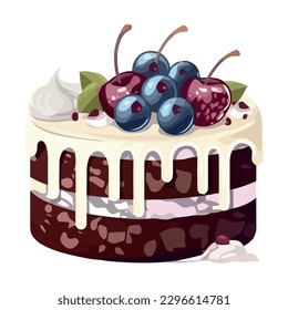 Freshly baked desserts with whipped cream decoration icon