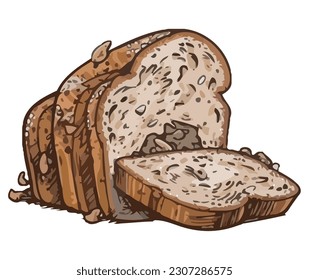 Freshly baked organic baguette, a gourmet meal isolated