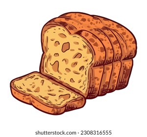 Freshly baked organic baguette icon isolated