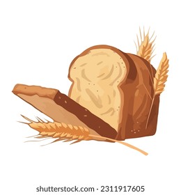 Freshly baked organic rye bread, a gourmet delight icon isolated
