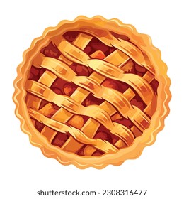 Freshly baked pie a sweet delight isolated