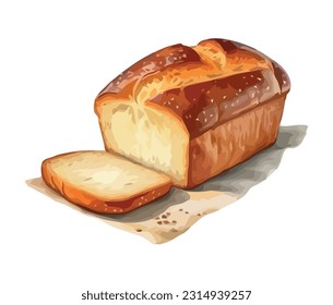 Freshly baked sweet bread icon isolated