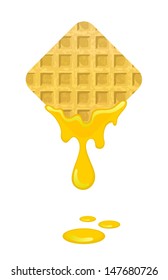 freshly baked waffles with honey 