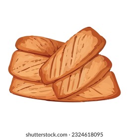 Freshly cooked gourmet bread icon isolated