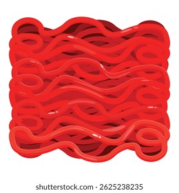 Freshly cooked italian spaghetti forming a delicious wavy pattern