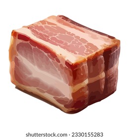 Freshly cooked pork slice, perfect for lunch icon isolated
