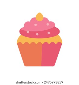 Freshly cupcake isolated flat vector illustration