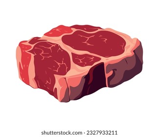 Freshly grilled sirloin steak, juicy and tender icon isolated