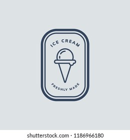 Freshly made ice cream logo vector