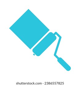 Freshly Painted wall - painting roller icon on white background. Symbol. From blue icon set.