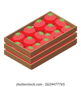 Tomates recién cosechados listos para su distribución desde la granja local hasta el mercado
