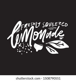 Freshly squeezed lemonade. hand lettering illustration for your design