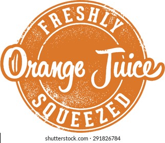 Freshly Squeezed Orange Juice Stamp