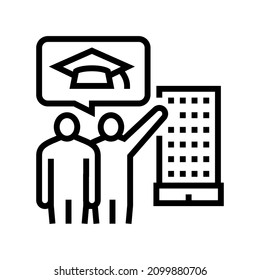 freshmen admission line icon vector. freshmen admission sign. isolated contour symbol black illustration