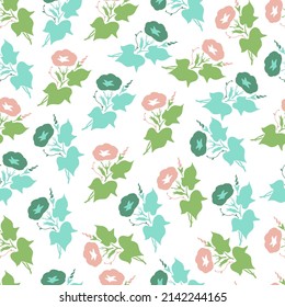 Freshness and Beautiful Morning Glory Flower Garden Vector Seamless Pattern can be use for background and apparel design