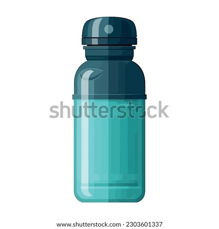 Freshness in a blue bottle over white