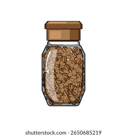frescura do frasco de café cartoon. grãos motivos, capacidade da tampa, aroma de cozinha frescura do frasco de café sinal.