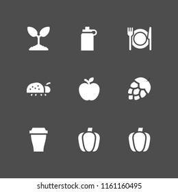 freshness icon. 9 freshness set with pepper, ladybug, artichoke and plant vector icons for web and mobile app