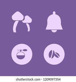freshness icon. freshness vector icons set bell, cologne spray, mushrooms and coffee beans