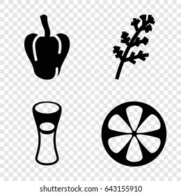 Freshness icons set. set of 4 freshness filled icons such as deel, pepper, milk glass