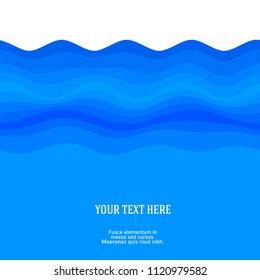 Freshness natural theme, a Fresh Water background of blue. Elements design. Abstract wavy for overlaying background of page under meshedge of title front label spa products. Vector illustration eps 10