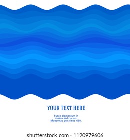 Freshness natural theme, a Fresh Water background of blue. Elements design. Abstract wavy for overlaying background of page under meshedge of title front label spa products. Vector illustration eps 10