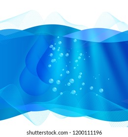 Freshness natural theme, a Fresh Water background of blue. Elements design. Abstract wavy for overlaying background of page under meshedge of title front label spa products. Vector illustration eps 10