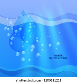 Freshness natural theme, a Fresh Water background of blue. Elements design. Abstract wavy for overlaying background of page under meshedge of title front label spa products. Vector illustration eps 10