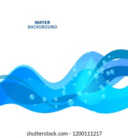 Freshness natural theme, a Fresh Water background of blue. Elements design. Abstract wavy for overlaying background of page under meshedge of title front label spa products. Vector illustration eps 10