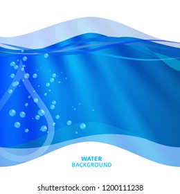 Freshness natural theme, a Fresh Water background of blue. Elements design. Abstract wavy for overlaying background of page under meshedge of title front label spa products. Vector illustration eps 10