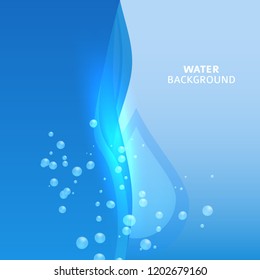 Freshness natural theme, a Fresh Water background of blue. Elements design. Abstract wavy for overlaying background of page under meshedge of title front label spa products. Vector illustration eps 10