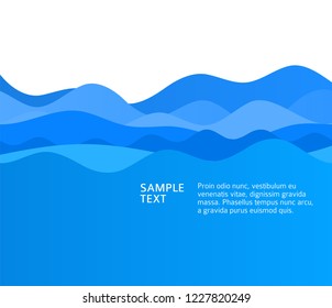 Freshness natural theme, a Fresh Water background of blue. Elements design wave. Abstract wavy Vector illustration eps10