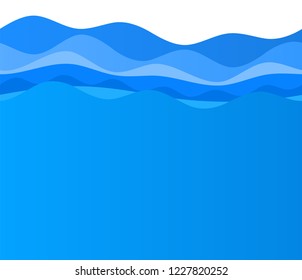 Freshness natural theme, a Fresh Water background of blue. Elements design seamless wave. Abstract wavy Vector illustration eps10