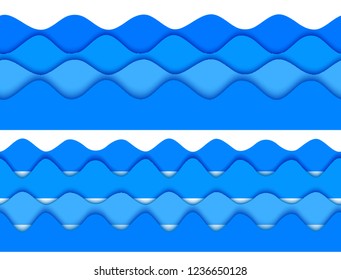 Freshness natural theme, a Fresh Water background of blue. Elements design seamless wave. Abstract wavy Vector illustration eps10