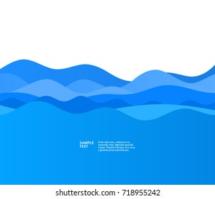 Frescura tema natural, um fundo de água doce de azul. Elementos de design. Abstrato ondulado para sobreposição de fundo da página sob meshedge de título produtos de spa rótulo frontal. Ilustração vetorial eps 10