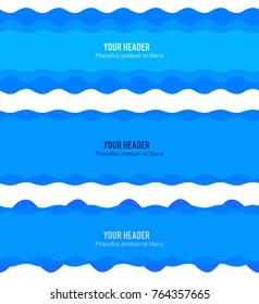 Freshness natural theme, a Fresh Water background of blue. Elements design seamless wave. Abstract wavy for overlaying background of page under meshedge of title front label. Vector illustration eps10