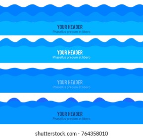 Freshness natural theme, a Fresh Water background of blue. Elements design seamless wave. Abstract wavy for overlaying background of page under meshedge of title front label. Vector illustration eps10