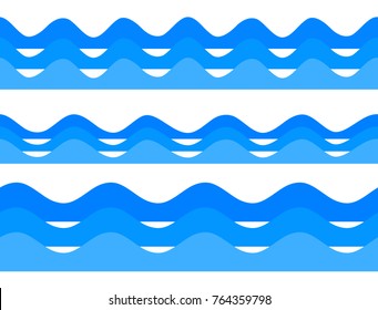 Freshness natural theme, a Fresh Water background of blue. Elements design seamless wave. Abstract wavy for overlaying background of page under meshedge of title front label. Vector illustration eps10