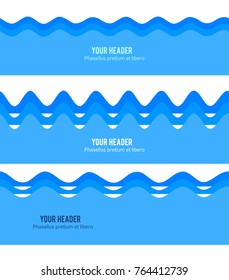 Freshness natural theme, Fresh Water background blue. Elements design seamless wave. Abstract wavy for overlaying background of page under title front label spa products. Vector illustration eps 10