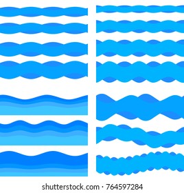 Freshness natural theme, Fresh Water background blue. Set elements design seamless wave. Abstract wavy for overlaying background of page under title front label spa products. Vector illustration eps10