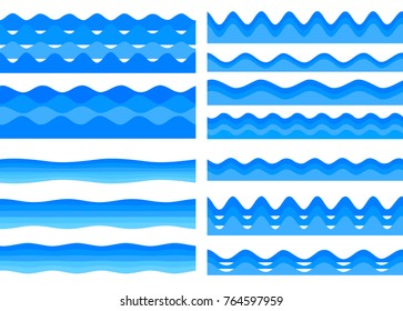 Freshness natural theme, Fresh Water background blue. Set elements design seamless wave. Abstract wavy for overlaying background of page under title front label spa products. Vector illustration eps10