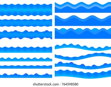 Freshness natural theme, Fresh Water background blue. Set elements design seamless wave. Abstract wavy for overlaying background of page under title front label spa products. Vector illustration eps10