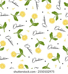 Frescura de primavera jardín botánico diente de león floral. Perfecto para textiles, Fondos de pantalla y aplicaciones decorativas, ideal para los amantes de la estética inspirada en la naturaleza.