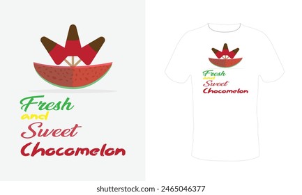 Freshness and sweet chocolate on white background