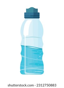 Freshness symbolized by blue purified water bottle icon isolated
