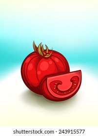 freshness tomato vector illustration