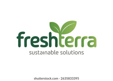 Design do logotipo da folha verde de Freshterra	